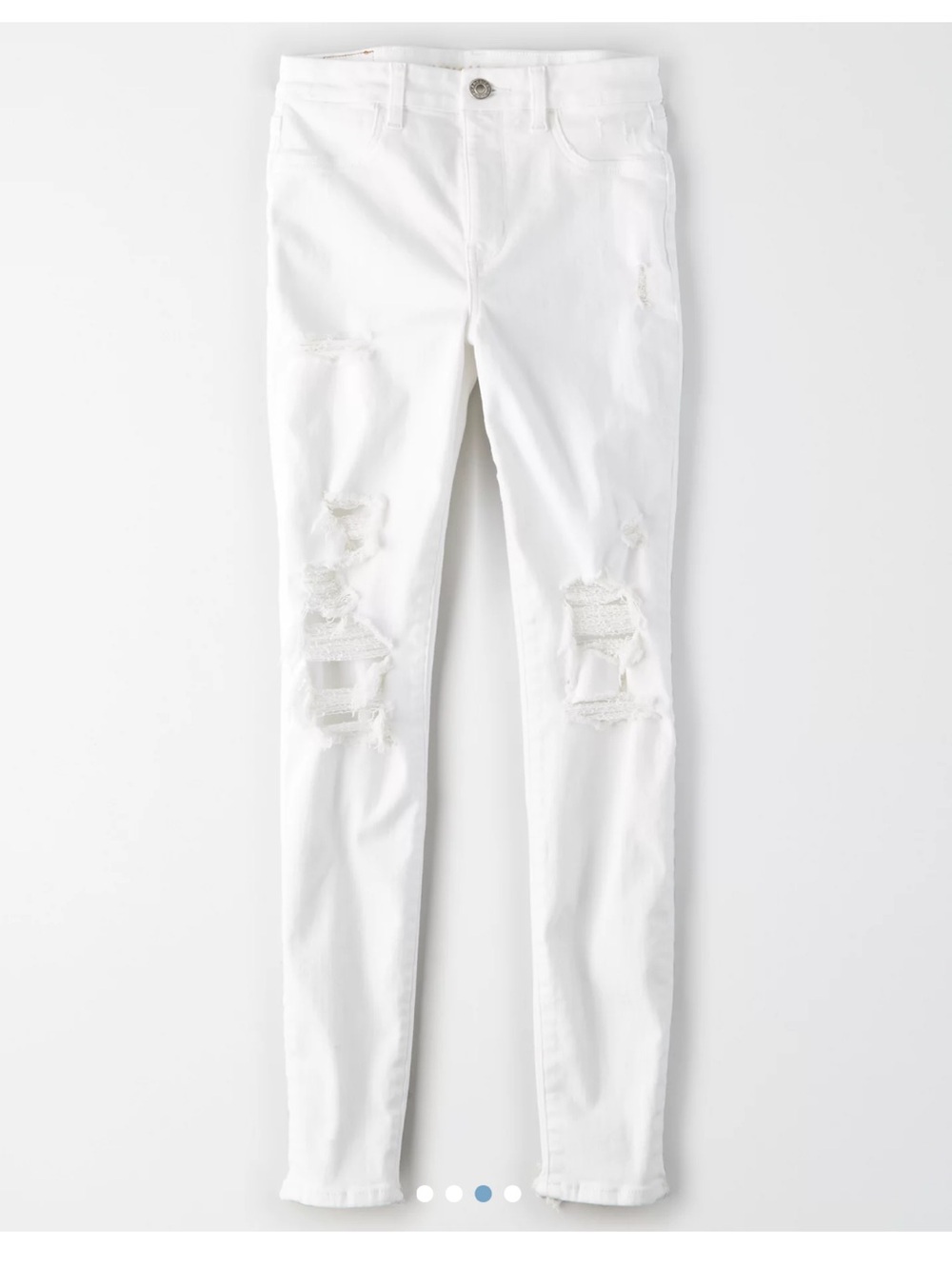 American Eagle Outfitters White Distressed Skinny Jeans